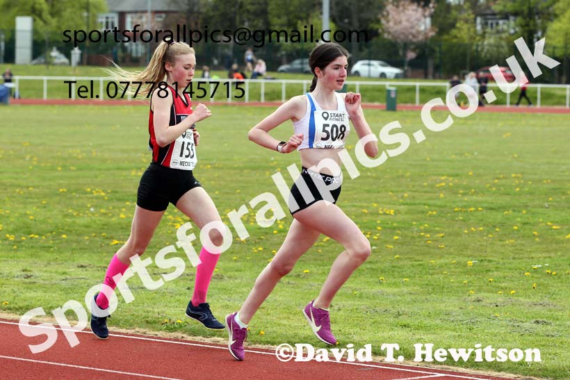 1500 metres, 2021 NECAA Middlesbrough Open Meting, Sunday, May 9th. Photo: David T. Hewitson/Sports for All Pics